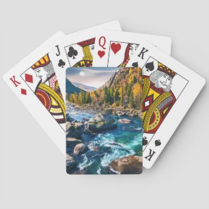 River and Mountains Scenic Photo Playing Cards