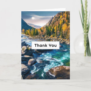 River and Mountains Scenic Photo Thank You Card