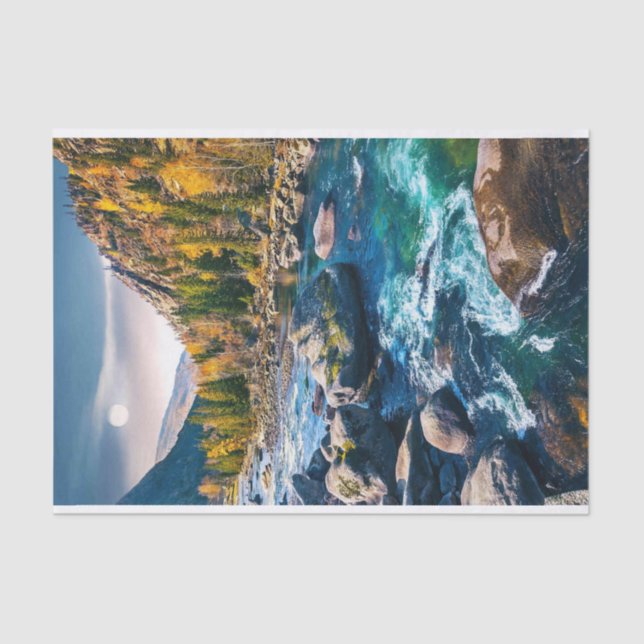 River and Mountains Scenic Photo Tissue Paper (Front)