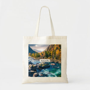 River and Mountains Scenic Photo Tote Bag
