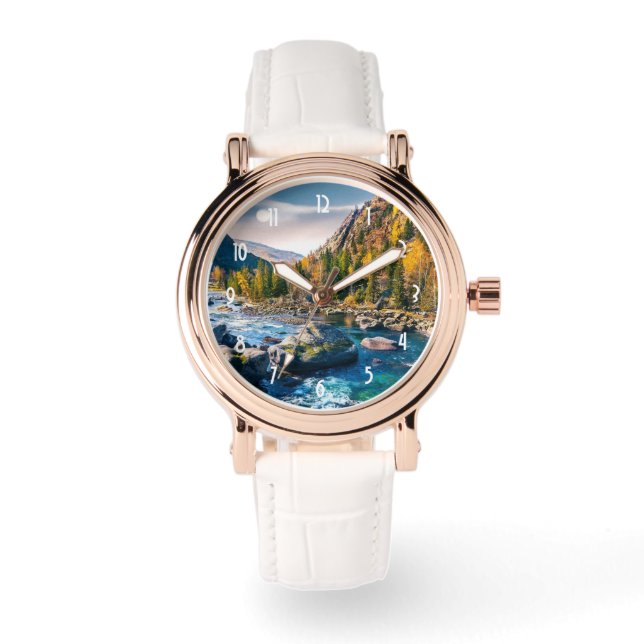 River and Mountains Scenic Photo Watch (Front)