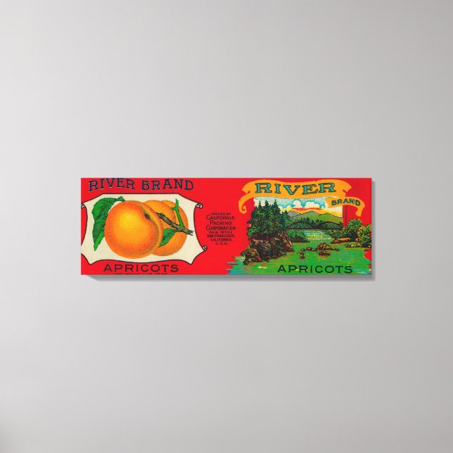 River Apricot Label Canvas Print (Front)