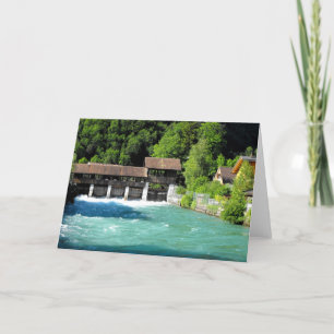 River at Interlaken west in Switzerland Holiday Card