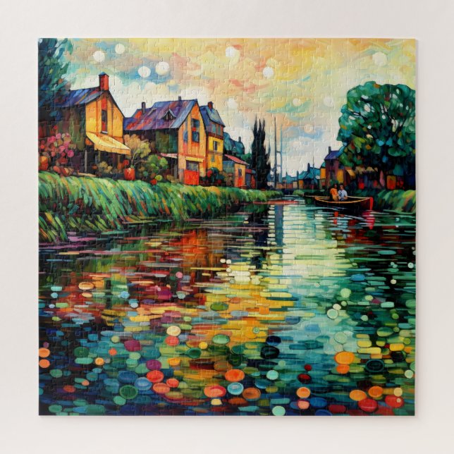 River Bank Impressionism Jigsaw Puzzle (Vertical)