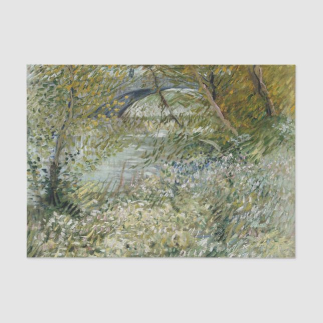 River Bank in Springtime by Vincent Van Gogh Tissue Paper (Front)
