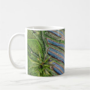 River between coconut trees painting coffee mug