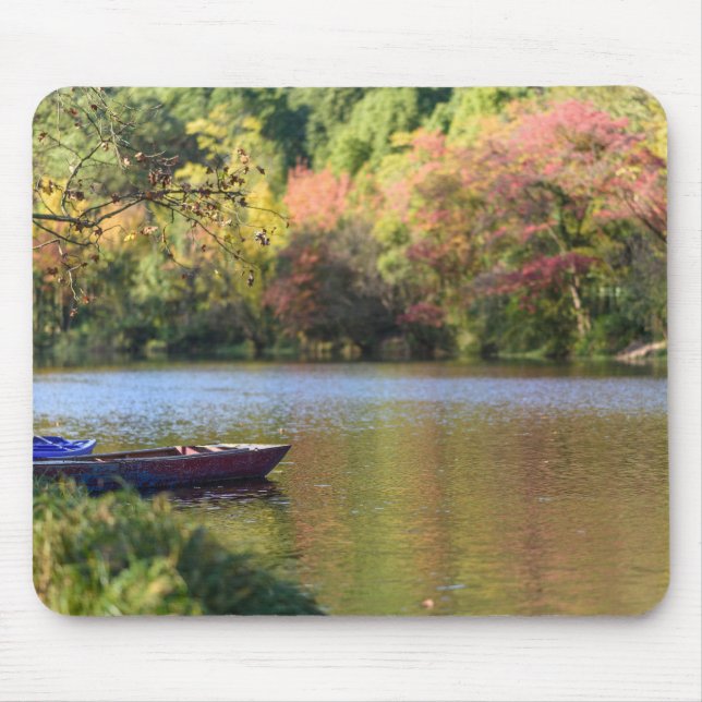 River, Boat, River bank Mouse Mat (Front)