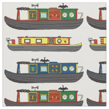 River Boats and Narrowboats Fun Boating Patterned