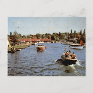 River Bure Wroxham Vintage Norfolk Broads Postcard