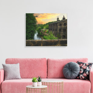 River Calder from Hawksclough Bridge Canvas Print