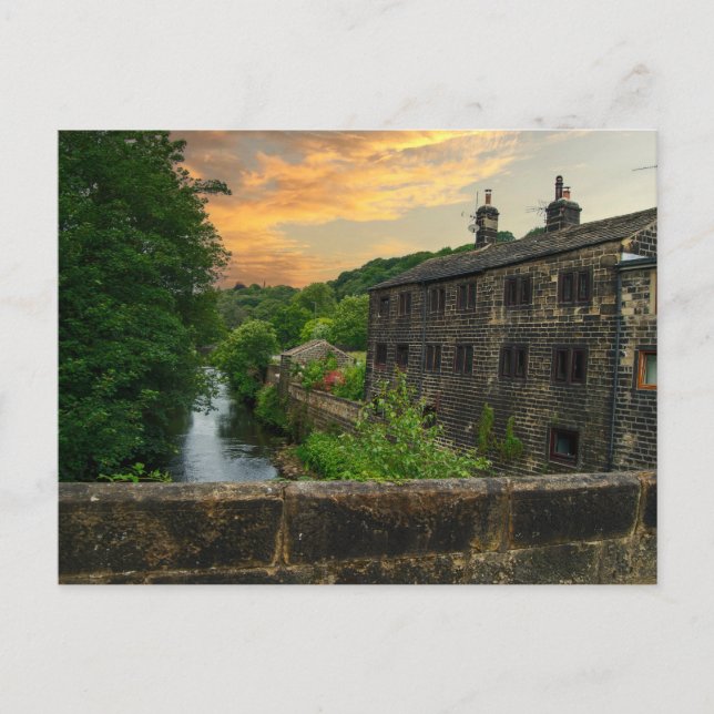 River Calder from Hawksclough Bridge Postcard (Front)