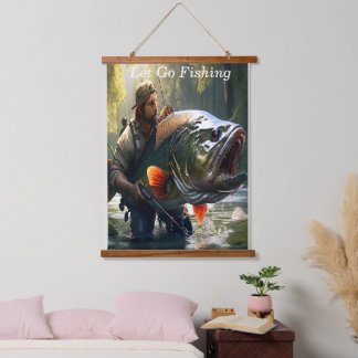 River Catch Digital Art Hanging Tapestry