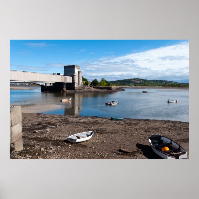 River Conwy Rail Bridge and Tower Poster (Front)