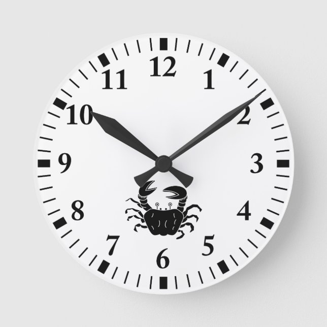 River Crab Round Clock (Front)