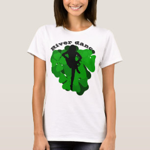 River dance, Irish dance, Green clover/shamrock T-Shirt