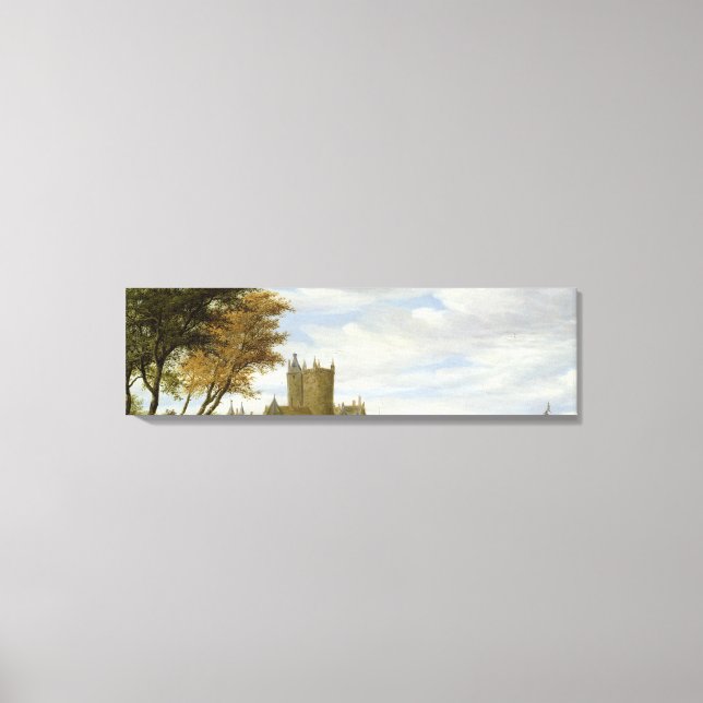 River Estuary with a castle Canvas Print (Front)