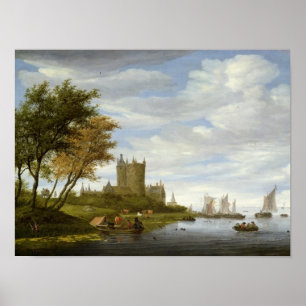 River Estuary with a castle Poster