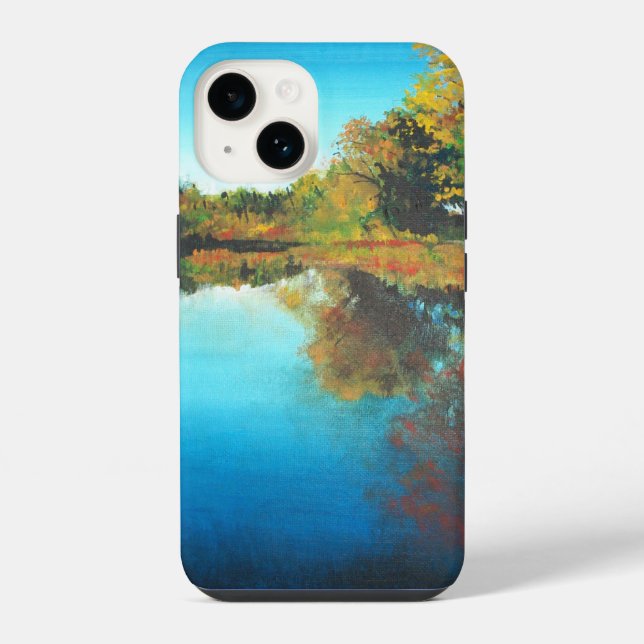 River Fall Autumn Landscape iPhone Case (Back)