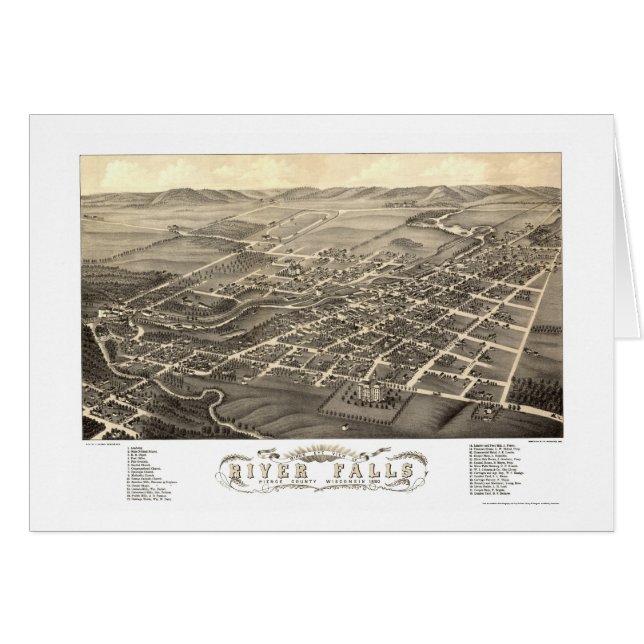 River Falls, WI Panoramic Map - 1880 (Front Horizontal)
