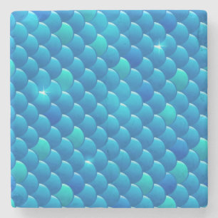 river fish scales stone coaster