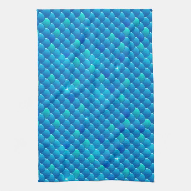 river fish scales tea towel (Vertical)