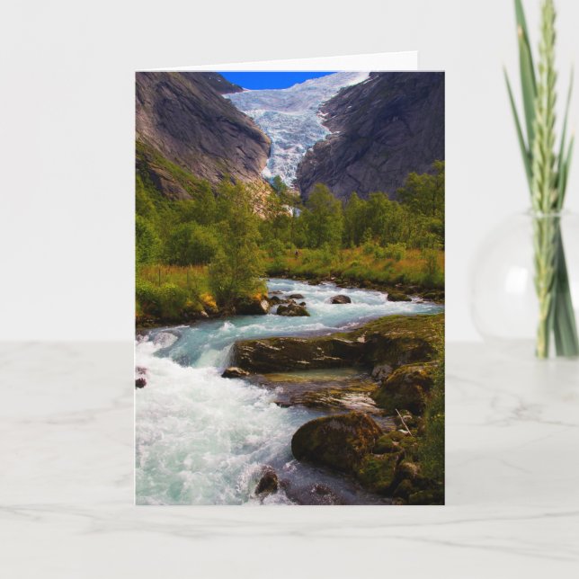 River Flowing From Briksdal Glacier Card (Front)