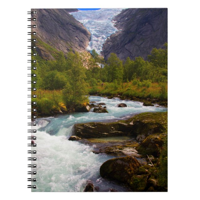 River Flowing From Briksdal Glacier Notebook (Front)