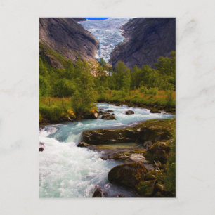 River Flowing From Briksdal Glacier Postcard