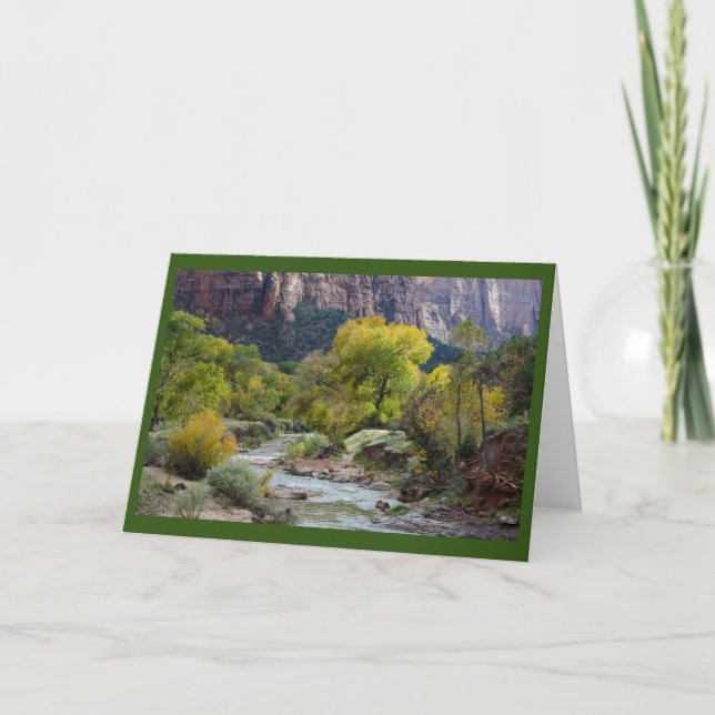 River, Forest & Nature Park Blank Greeting Card (Front)