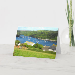 River Fowey and boats, Cornwall Holiday Card
