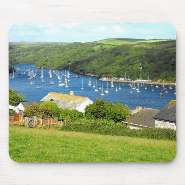 River Fowey and boats, Cornwall Mouse Mat (Front)