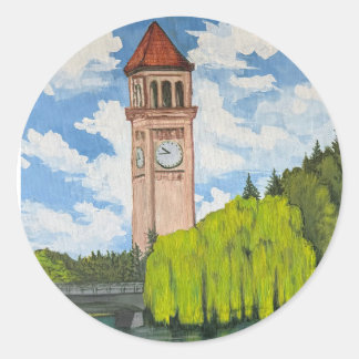River Front Park View  Classic Round Sticker