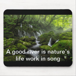 River - Green forest - Quote Mix Mouse Mat