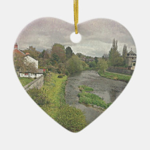 River Hafren in Newtown, Powys Ceramic Tree Decoration