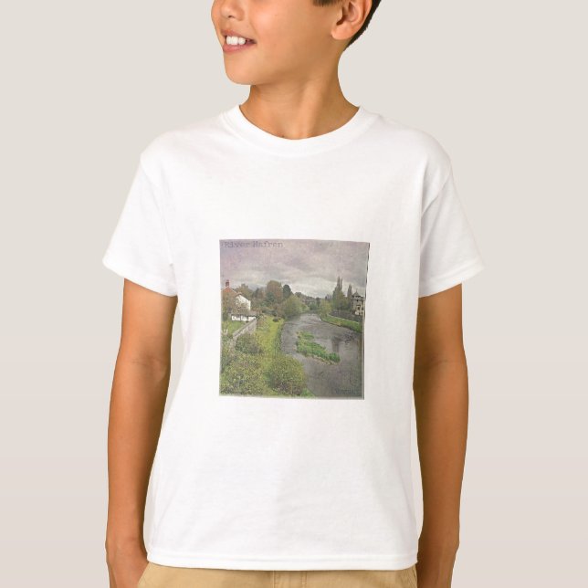 River Hafren in Newtown, Powys T-Shirt (Front)