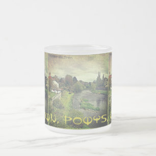 River Hafren in Newtown, Powys, Wales Frosted Glass Coffee Mug