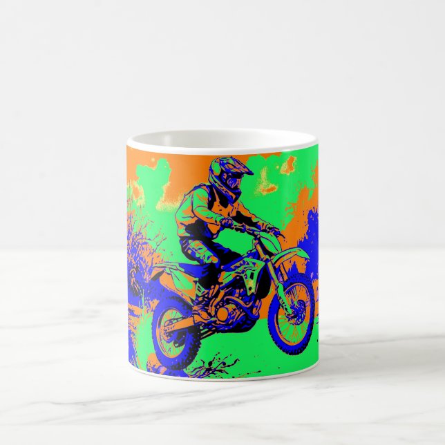 River Hopping - Motocross Rider  Coffee Mug (Center)