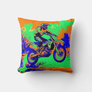 River Hopping - Motocross Rider  Cushion