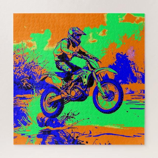River Hopping - Motocross Rider  Jigsaw Puzzle (Vertical)