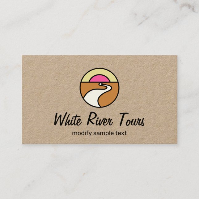 River Horizon Outdoor Nature Logo Business Card (Front)