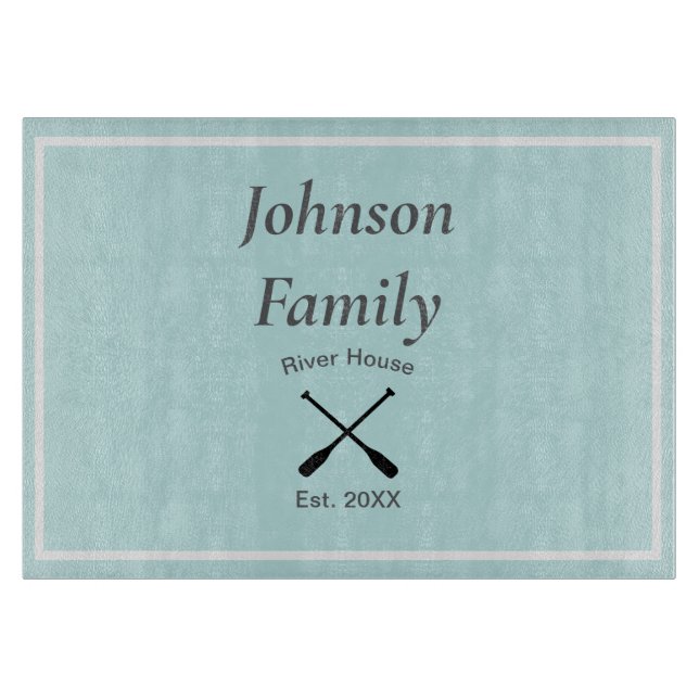 River House custom family name year established Cutting Board (Front)