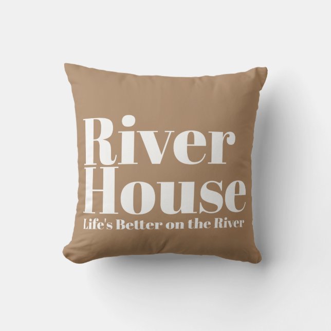 River House Outdoor Throw Pillow (Front)