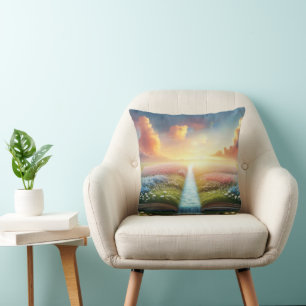 River In A Meadow Open Book Cushion