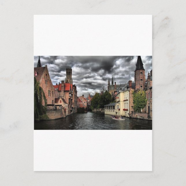 River in Bruges City, Belguim Postcard (Front)