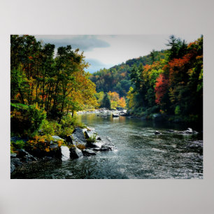 River in Fall - Ohiopyle, PA Poster
