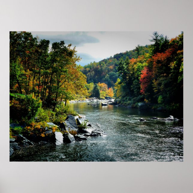 River in Fall - Ohiopyle, PA Poster (Front)