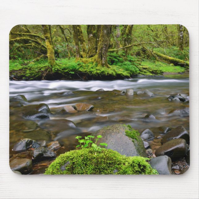 River in green forest, Oregon Mouse Mat (Front)