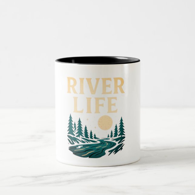 River Is Life Mug – Nature Inspired Coffee Cup (Center)