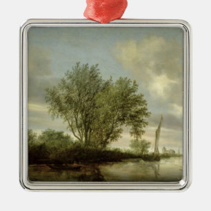 River Landscape, 1645 Metal Tree Decoration