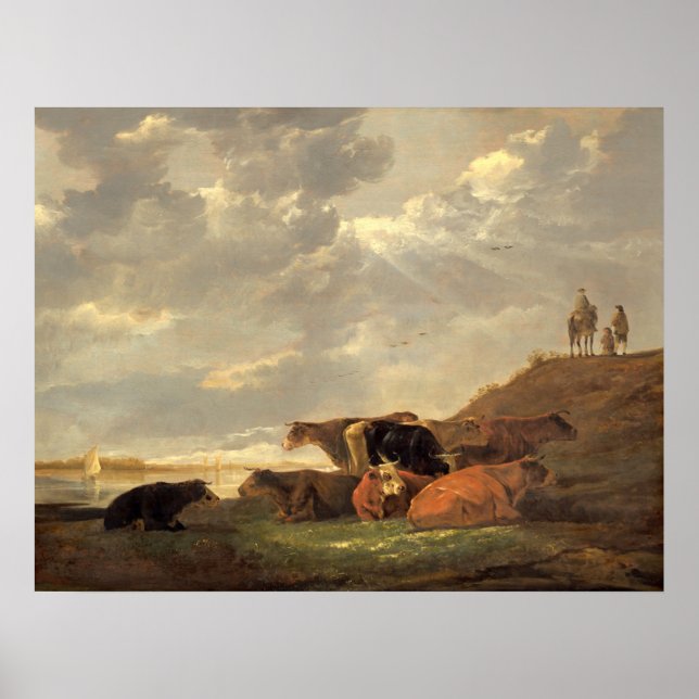 River Landscape - Aelbert Cuyp Fine Art Poster (Front)